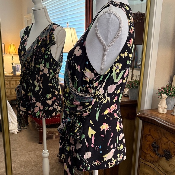 Plenty By Tracy Reese Womens Sleeveless 100% Silk Fairygrunge Blouse Size 12 - Picture 8 of 14